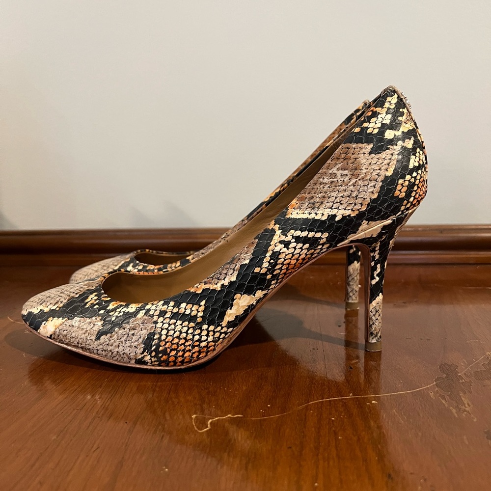 Coach Almond toe snakeskin (faux) pumps